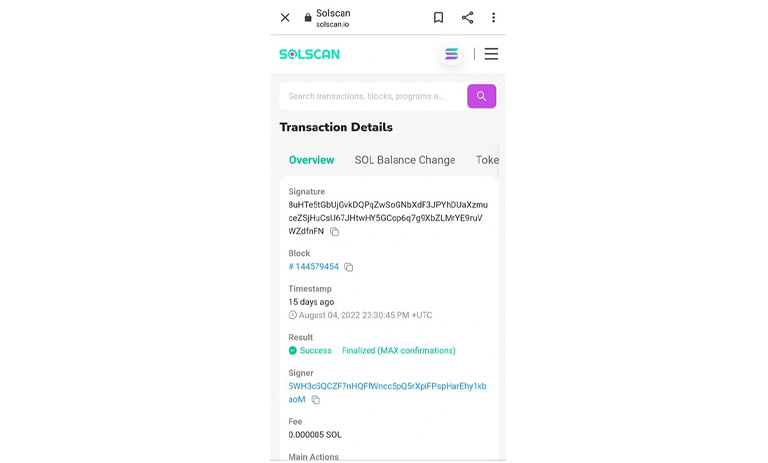 پیدا کردن TXID در سول اسکن