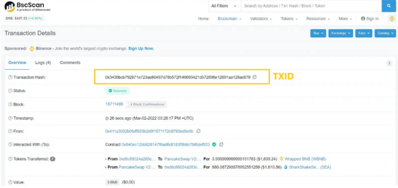 معاملات در شبکه BNB