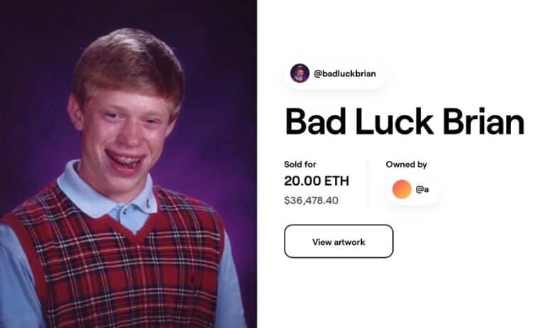 میم nft Brian bad luck